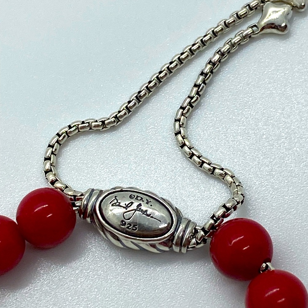 DAVID YURMAN Women's 8mm Coral Spiritual Beads Bracelet with Wave - Picture 2 of 6